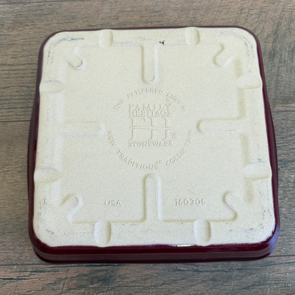 Pampered Chef Square Baker Unisex 9in Cranberry Red - Picture 11 of 14